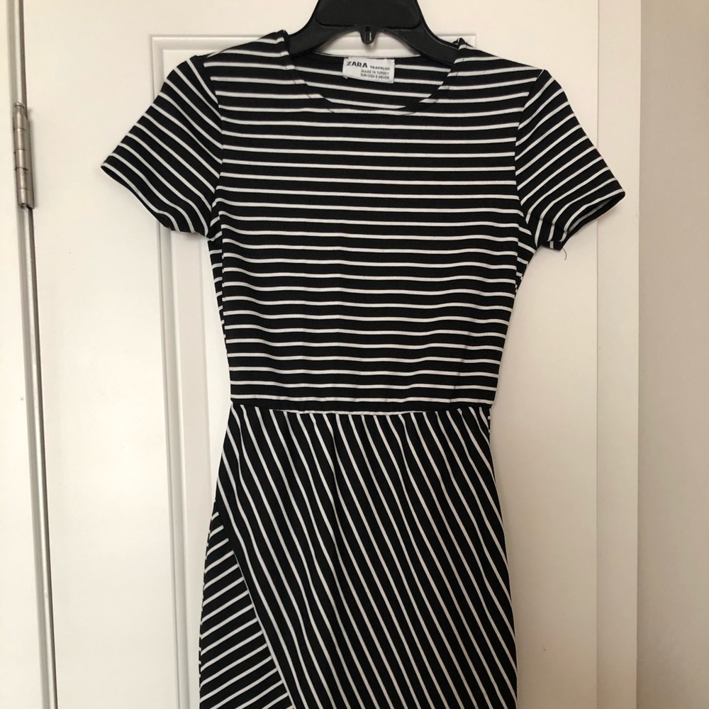 Zara trf midi asymmetrical striped dress